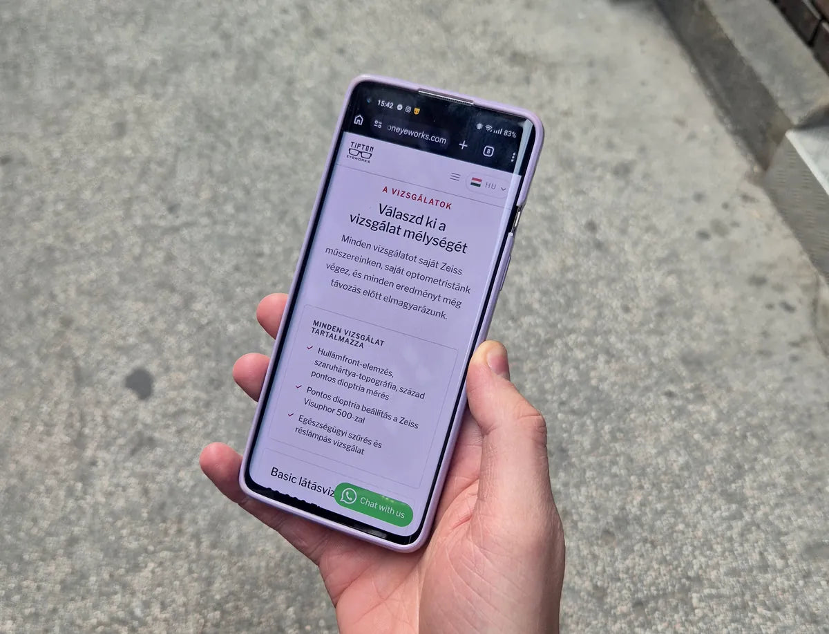Booking an eye exam online on a phone